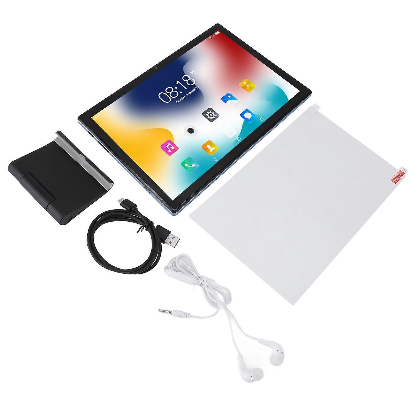 10.1 Inch Tablet 8GB RAM 256GB ROM Dual Cameras MT6753 Deca Core Android 14.0 Blue