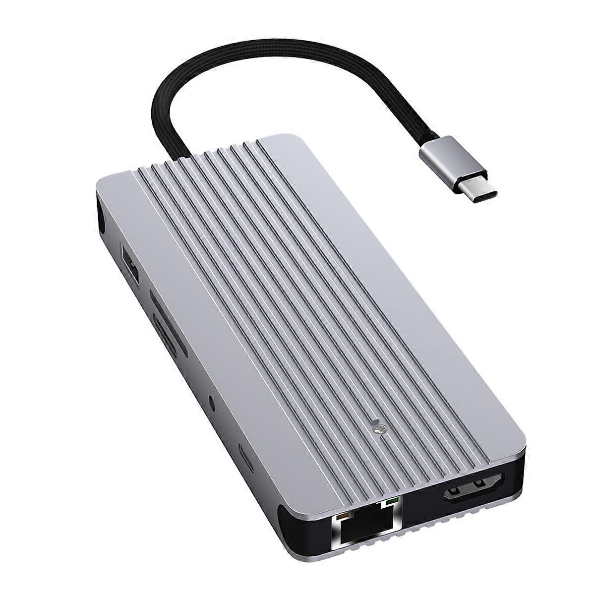 12-in-1 M.2 SSD /NVME USB 3.0 Splitter Hub RJ45 Gigabit