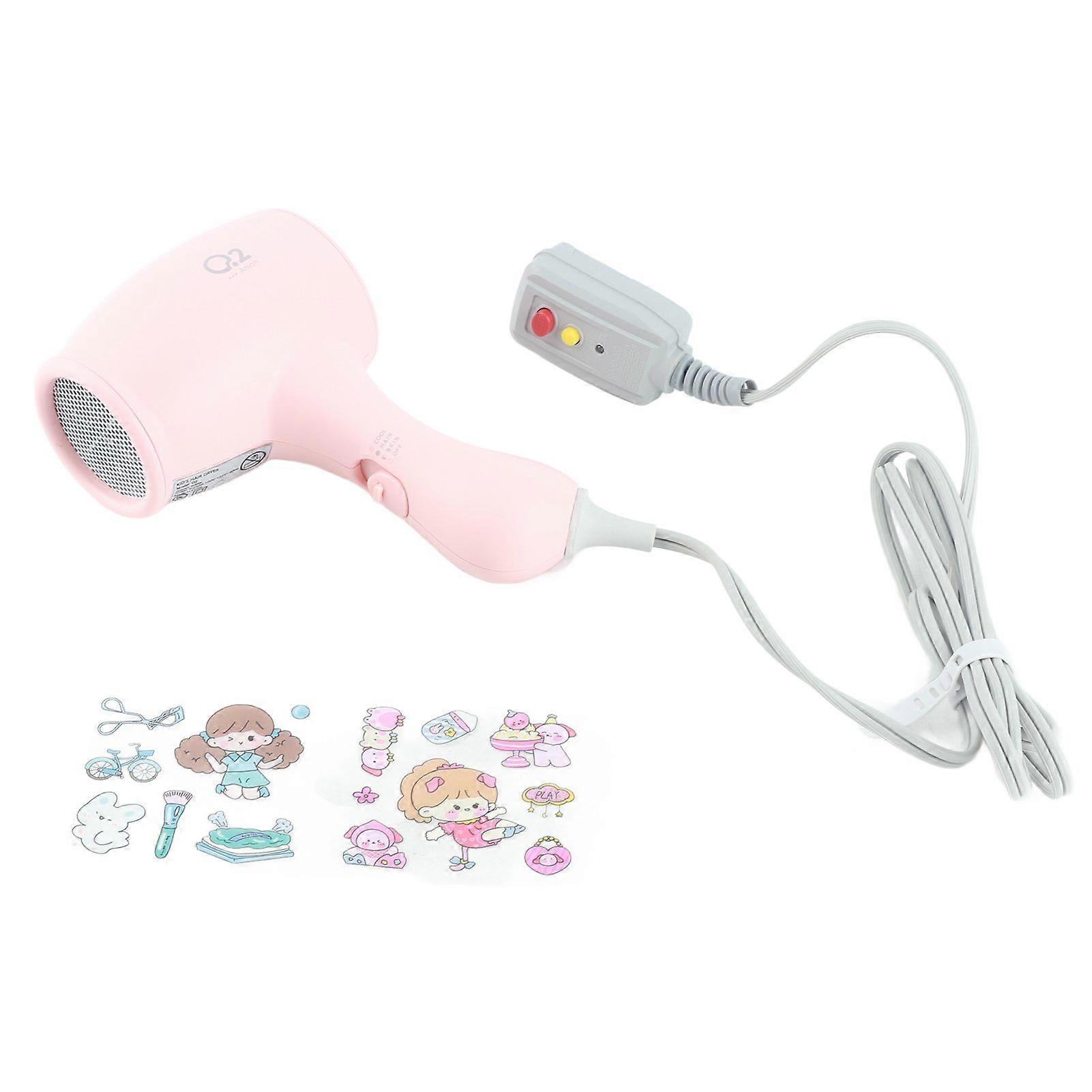 Kids Hair Dryer 3 Speeds Wind Negative Ionic Constant Temperature Hair Care Adjustable Alternating Wind Mini Portable Hair Dryer for Daily Use US Plug