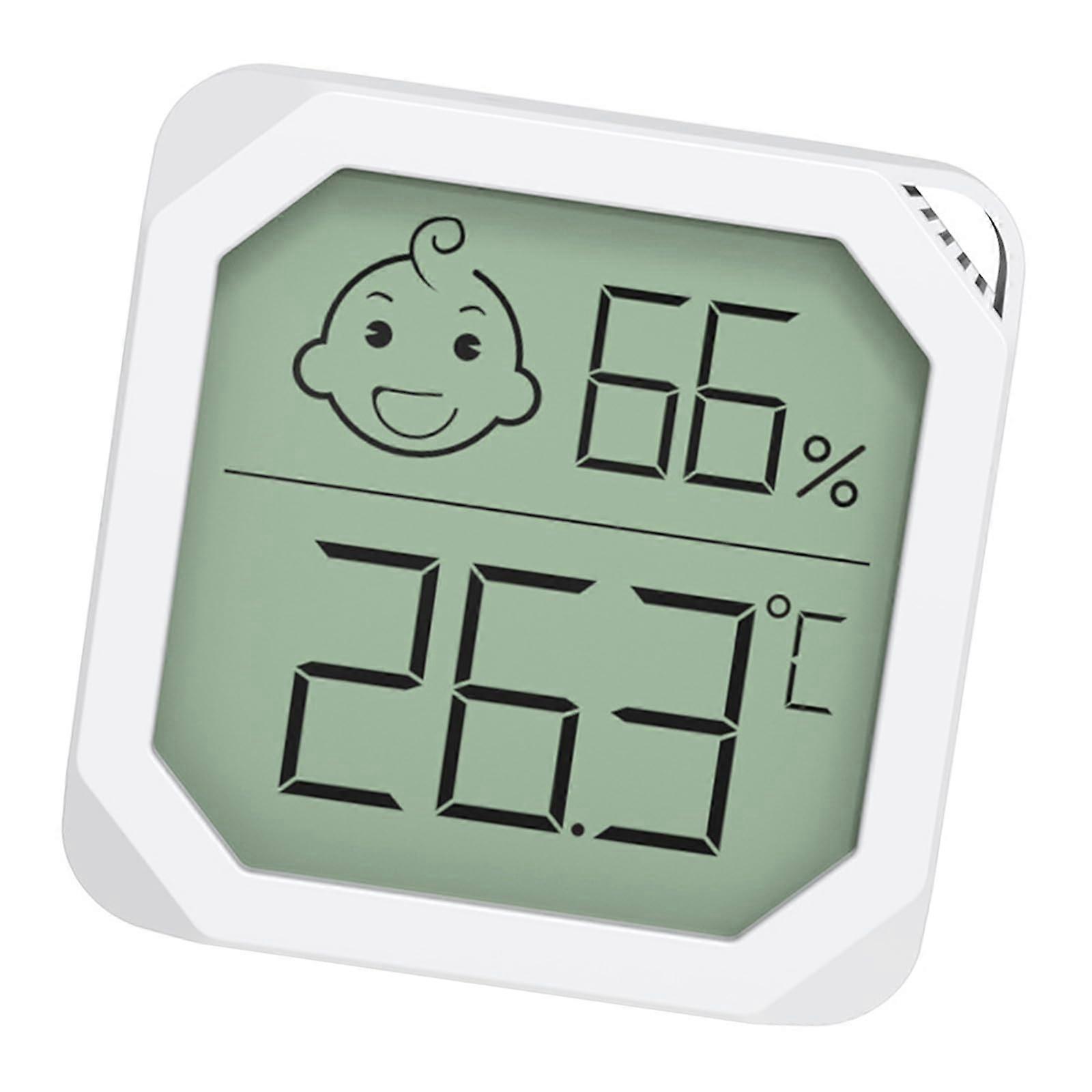 ABS Miniature Electronic Thermometer Hygrometer for Indoor Use, High Precision Temperature and Humidity Monitor, White Color