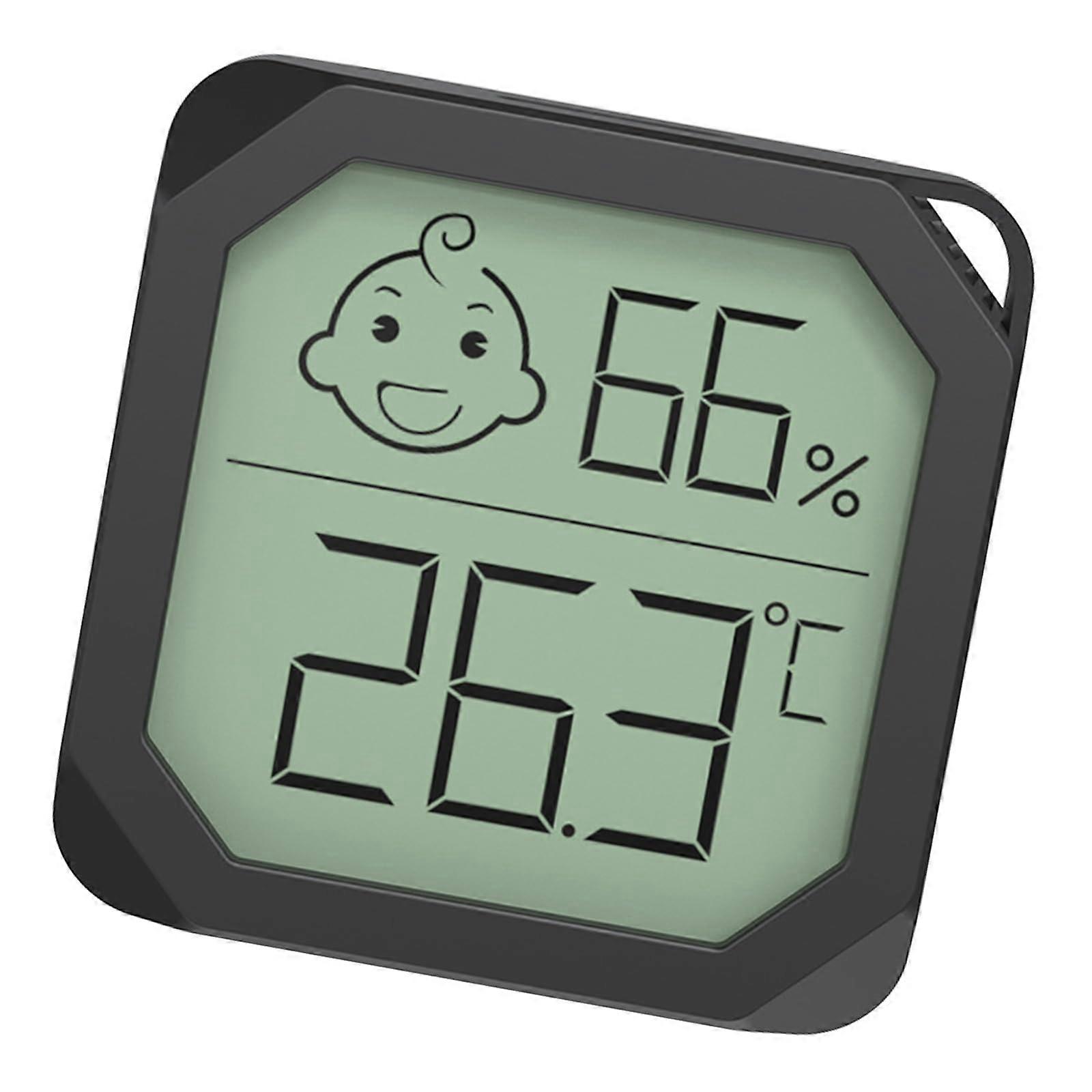 Digital Hygrometer Compact Size Indoor Use Accuracy LCD Display Temperature Humidity Monitor Black