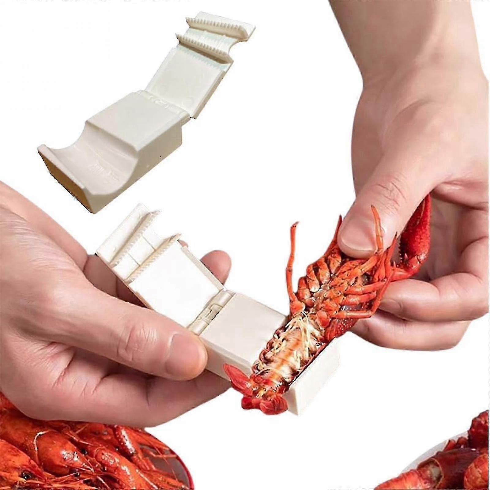 Crayfish shelling tool, made of white ABS material, practical and convenient for nail protection