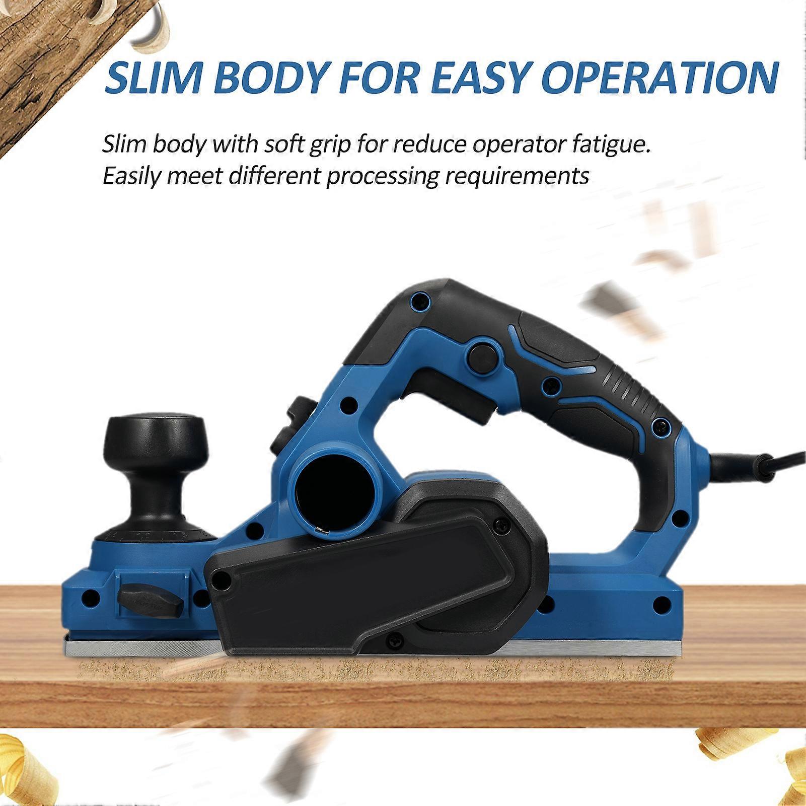 Electric Planer 6Amp 710W 3-1/4" Cut Width Dual Dust System