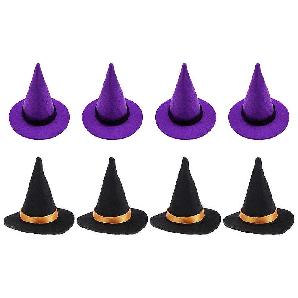 Witch Hat Halloween Doll Hat for Decoration 8Pcs Multi-Function Mini Hats