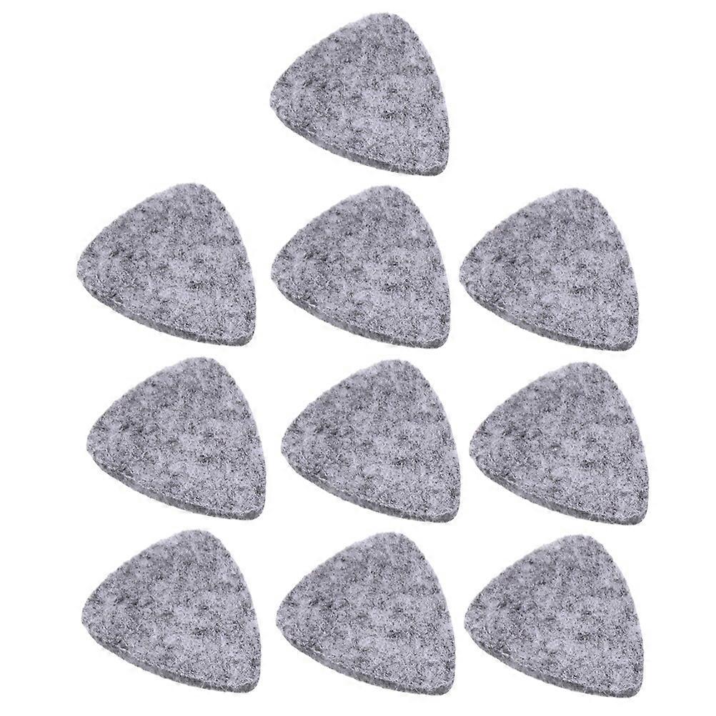 Guitar Pick Wool Felt Ukulele Plectrum for Guitar 10Pcs Grey Set