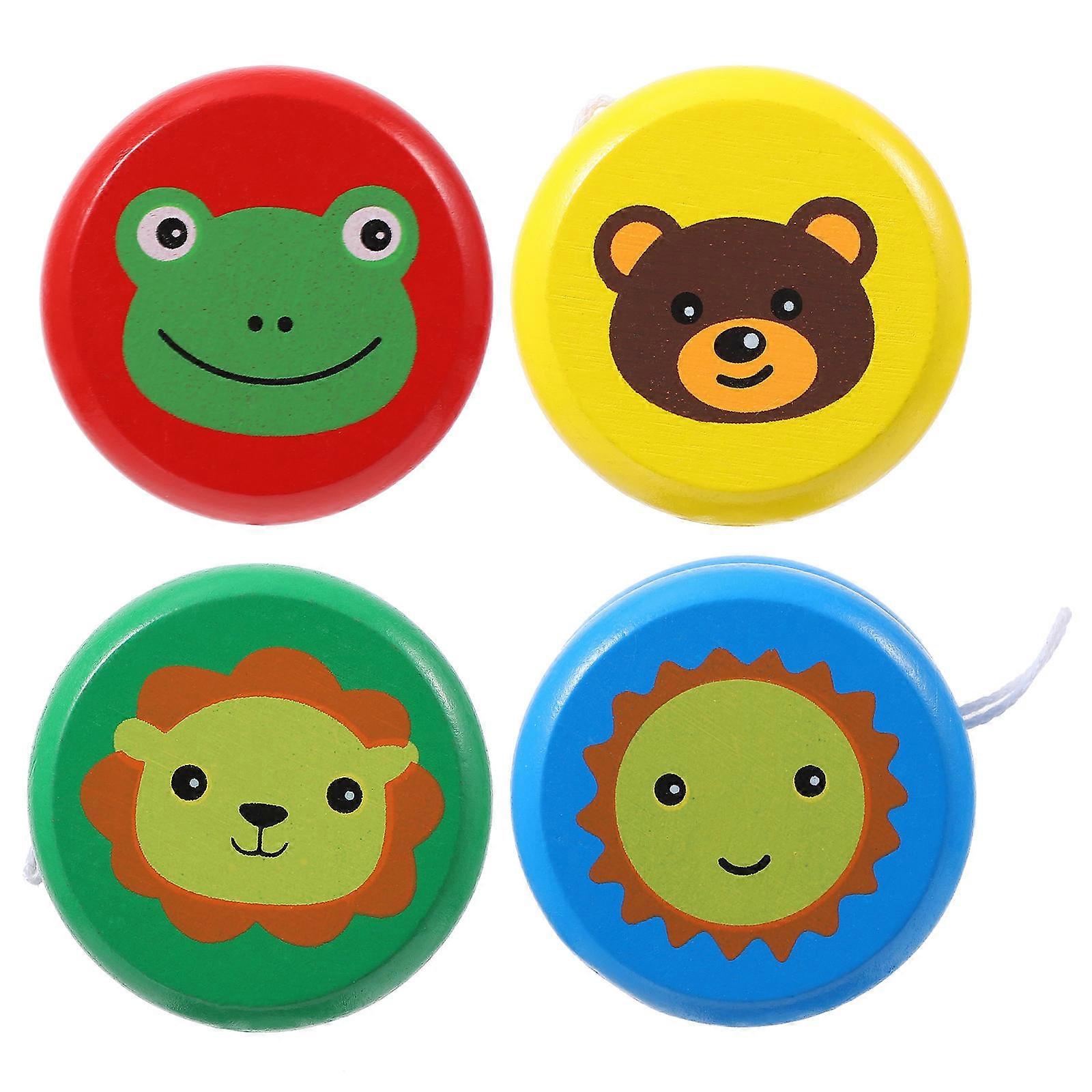 4pcs Wooden For Creative Educational Fun Cartoon Design Enhances Memory And Coordination Skills Random Color