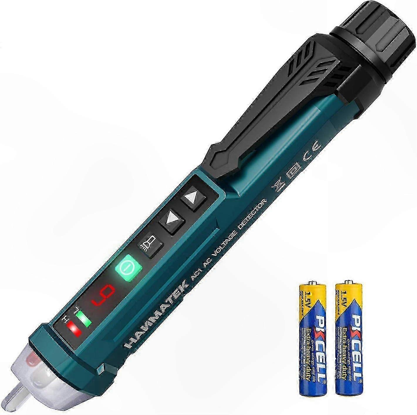 Adjustable Sensitivity Voltage Detector with LCD Display and LED Flashlight, Dual Range 12V/48V-1000V AC