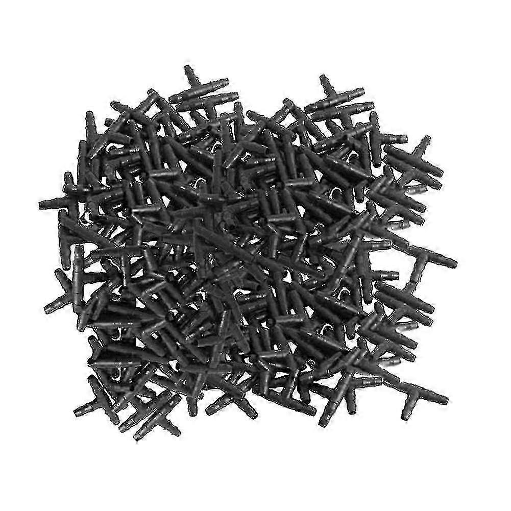 Barbed Tee Fittings 200pcs, suitable for 1/4" drip irrigation pipe (4/7mm Tee)
