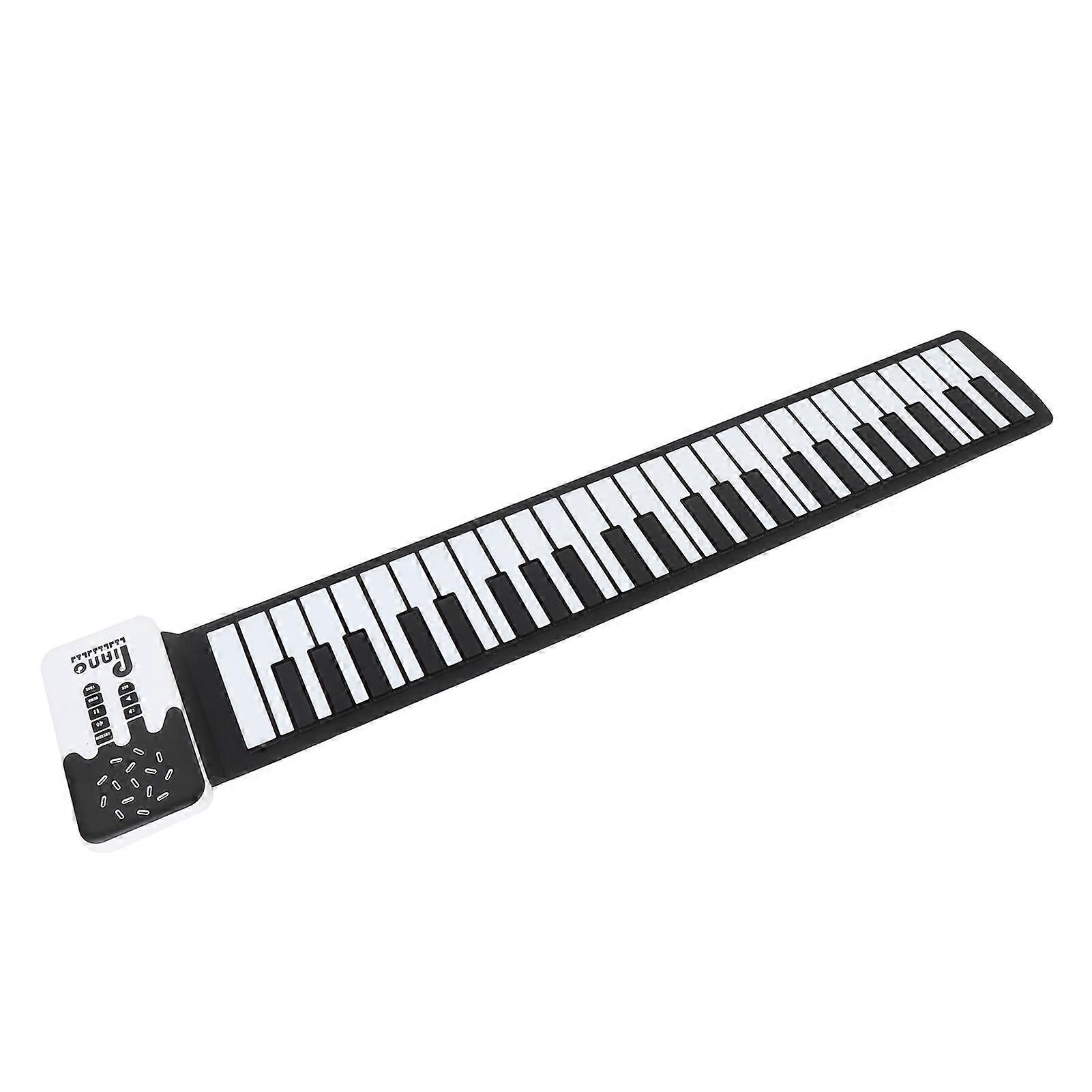 49-Key Roll Up Piano Keyboard, Foldable USB Rechargeable 80x16cm