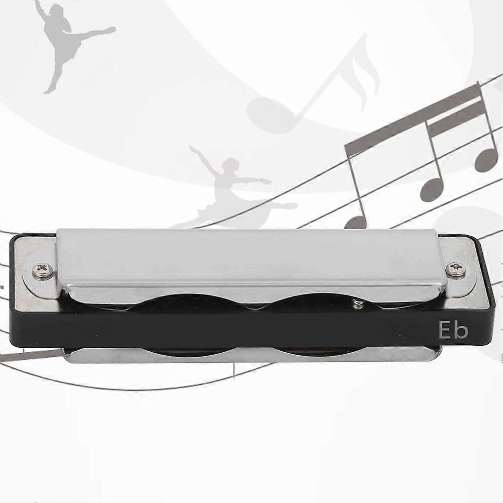 Blues Harmonica AM-20D 10-Hole Eb Key ABS Resin Comb Black