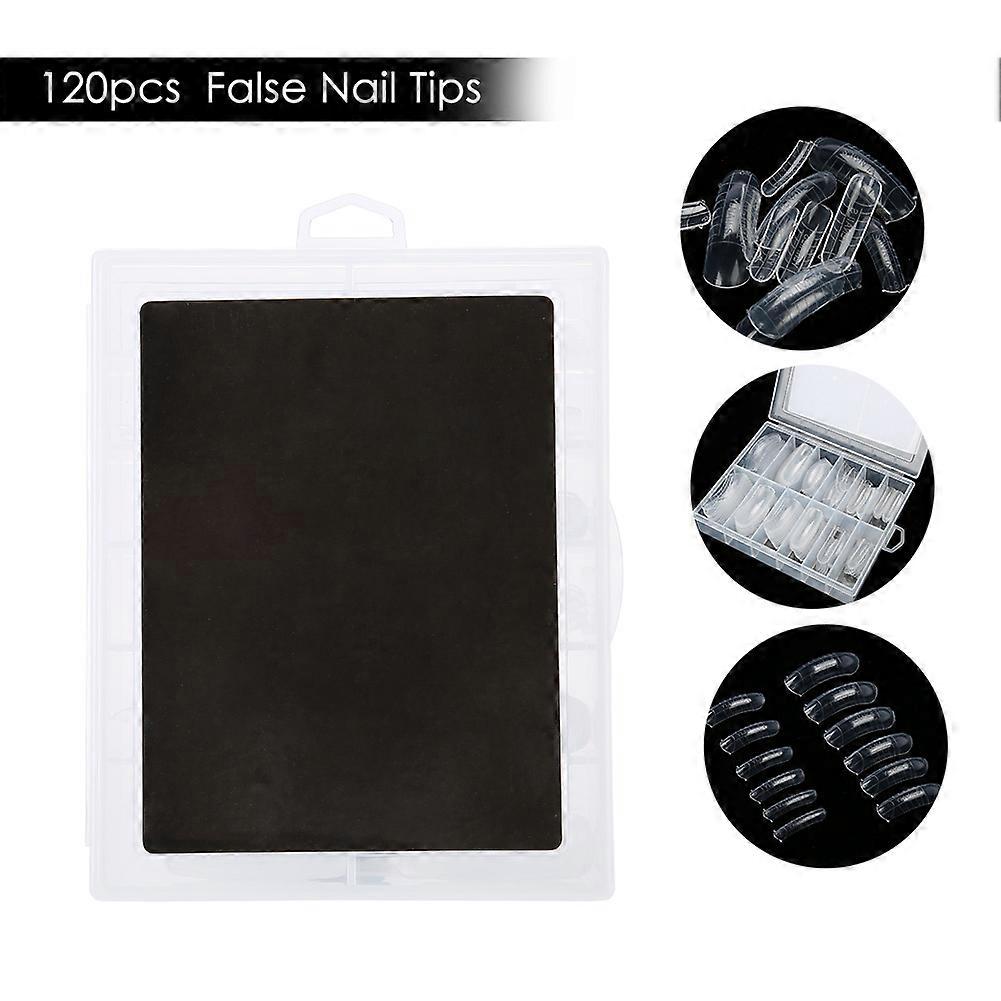 120pcs Transparent Full Cover False Nail Tips Box 3# Durable
