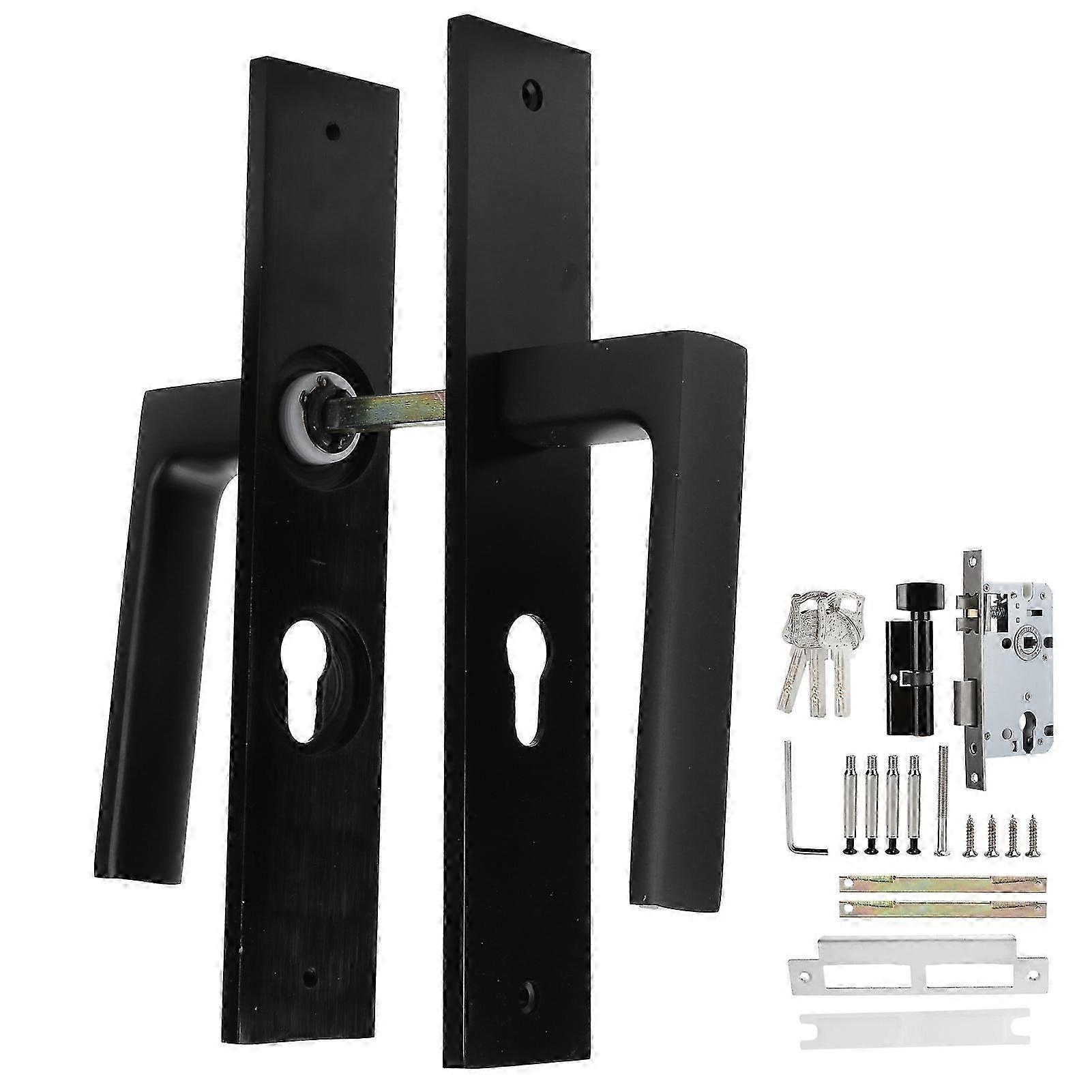 Entry Door Handle Lock Locking Lever Handle Set Reversible for Right Left Sided Doors 2025