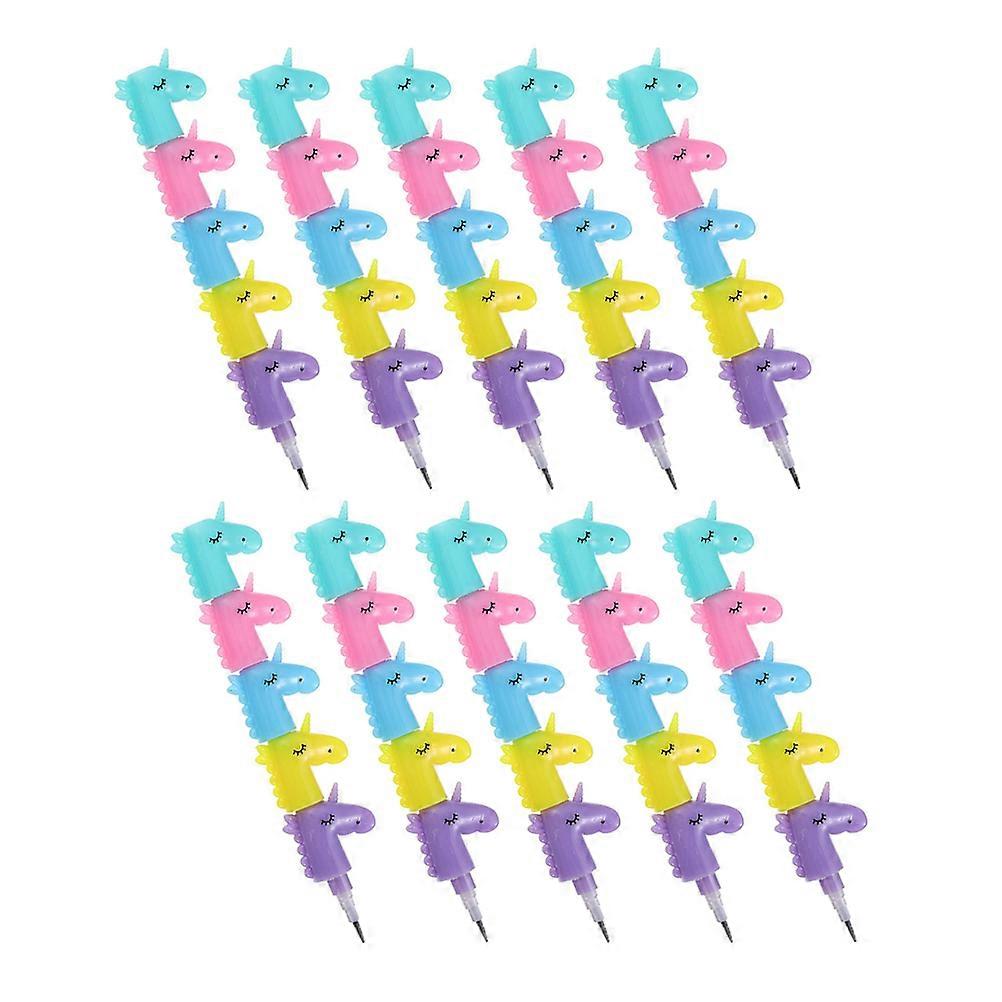 Cute Stackable Pencils Animal Pencils for Students 50Pcs Multi
