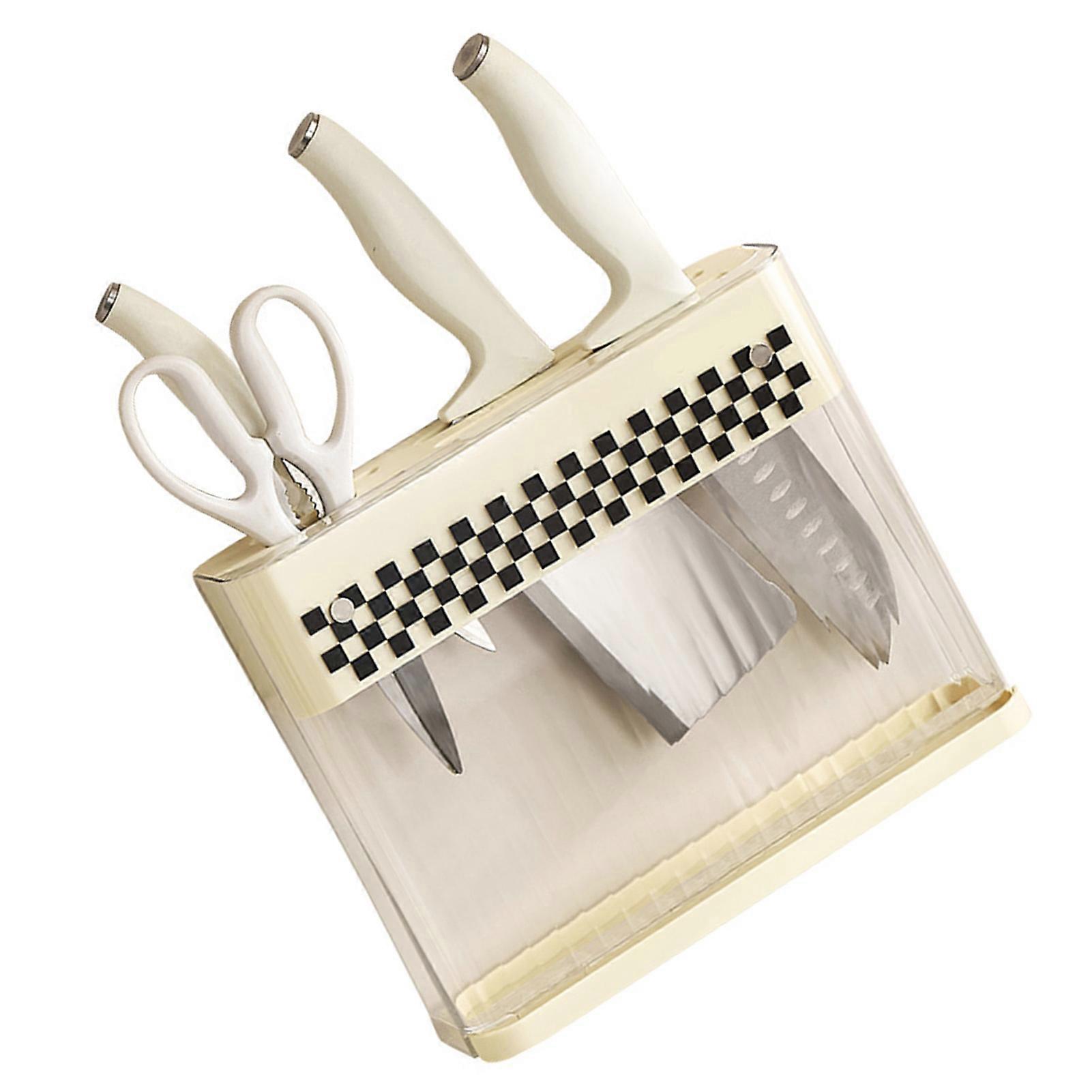 Wall Knife Holder Plastic Detachable Kitchen Rack with Draining Holes