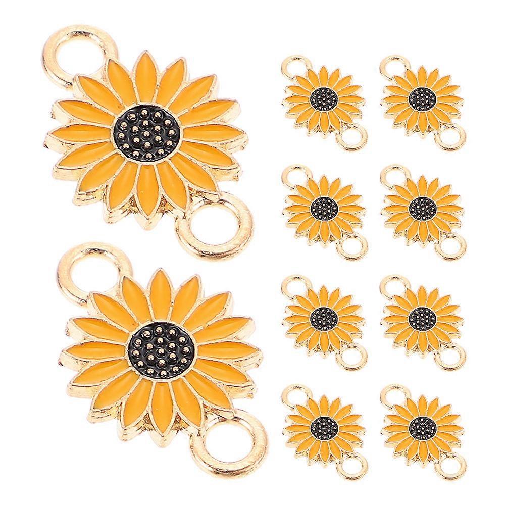 Yellow Flower Charms for Jewelry Making Versatile Use 40Pcs for DIY Creations