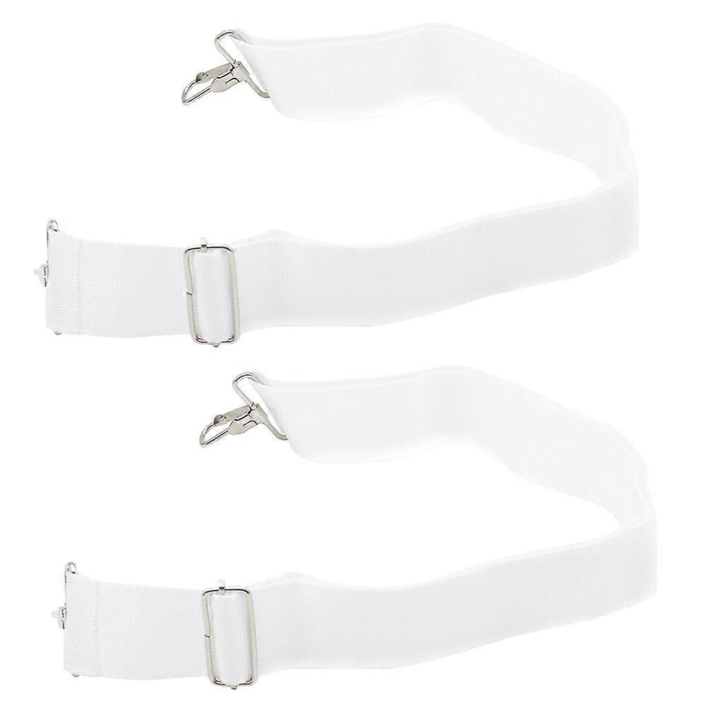 Drum Strap Adjustable Marching Snare Drum Strap Function 2Pcs White Nylon