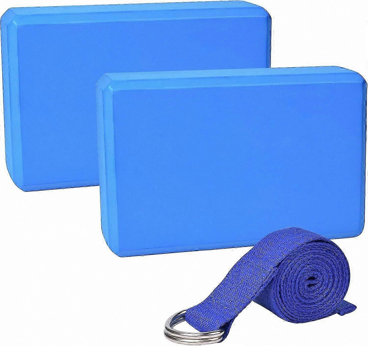 High-Density Foam Yoga Blocks and Strap Set, Pilates Accessories for Yoga Practice