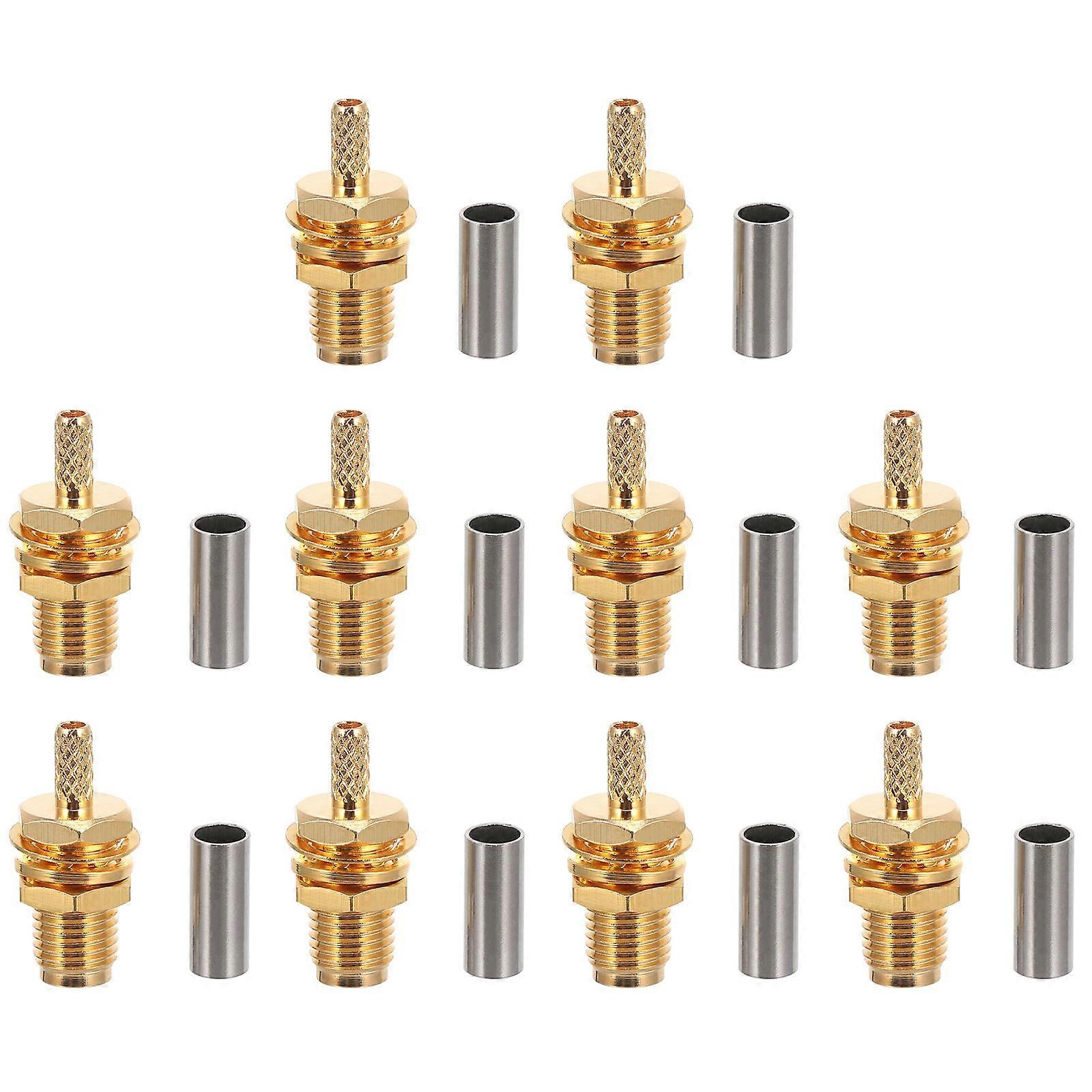 Quick Splice Terminal 10Pcs Crimp Connector Gold Plated For WiFi Antenna Systems 2X0.8CM