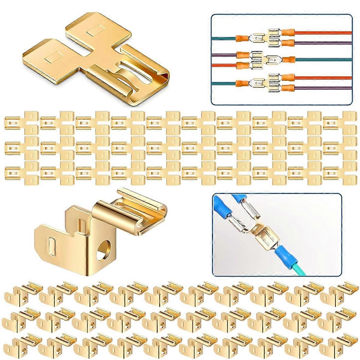 Piggyback Spade Connectors Quick Disconnect Electrical 60pcs