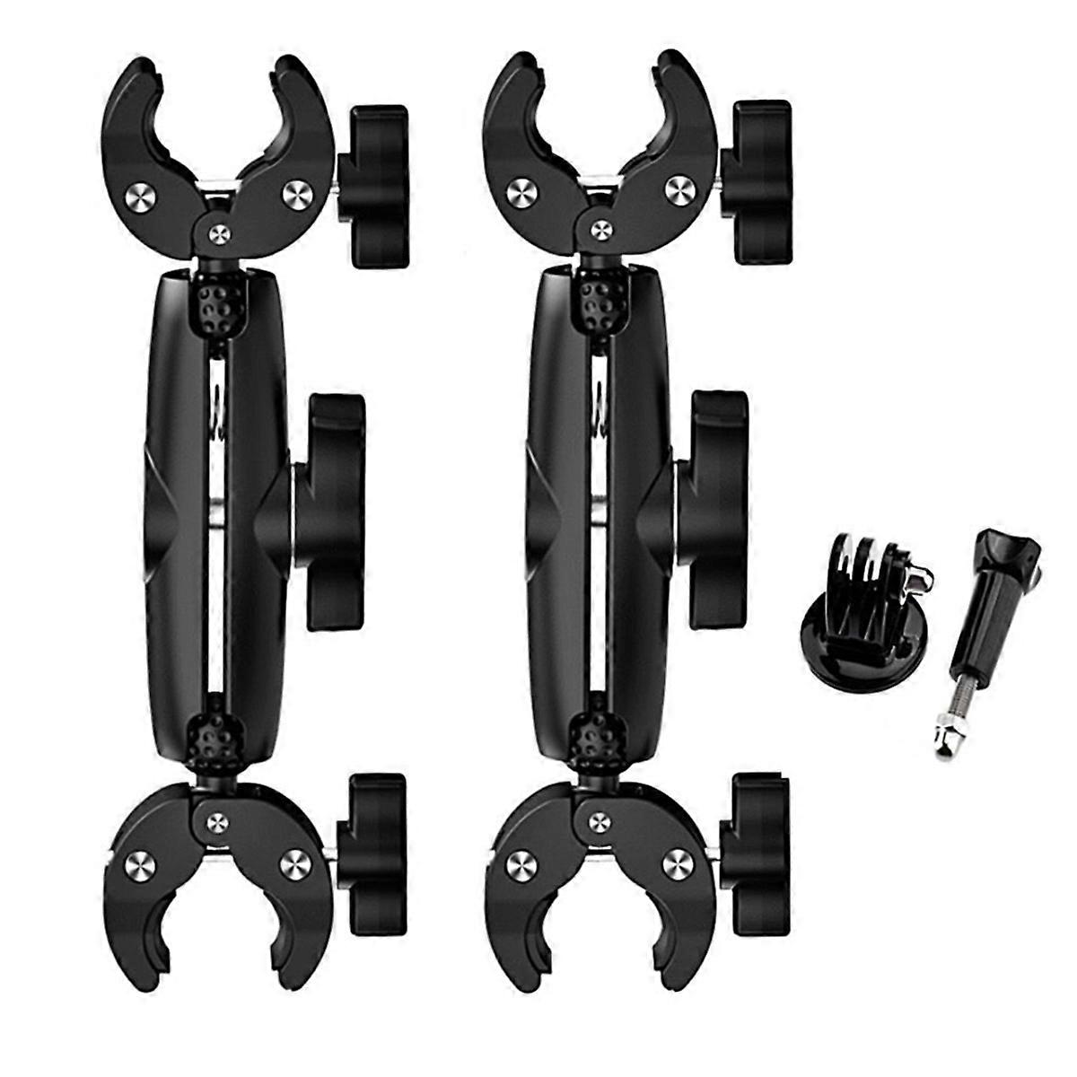 Motorcycle Bike Action Camera Mount Kit for X4 Double Head Powerful Clamp Handlebar Bracket