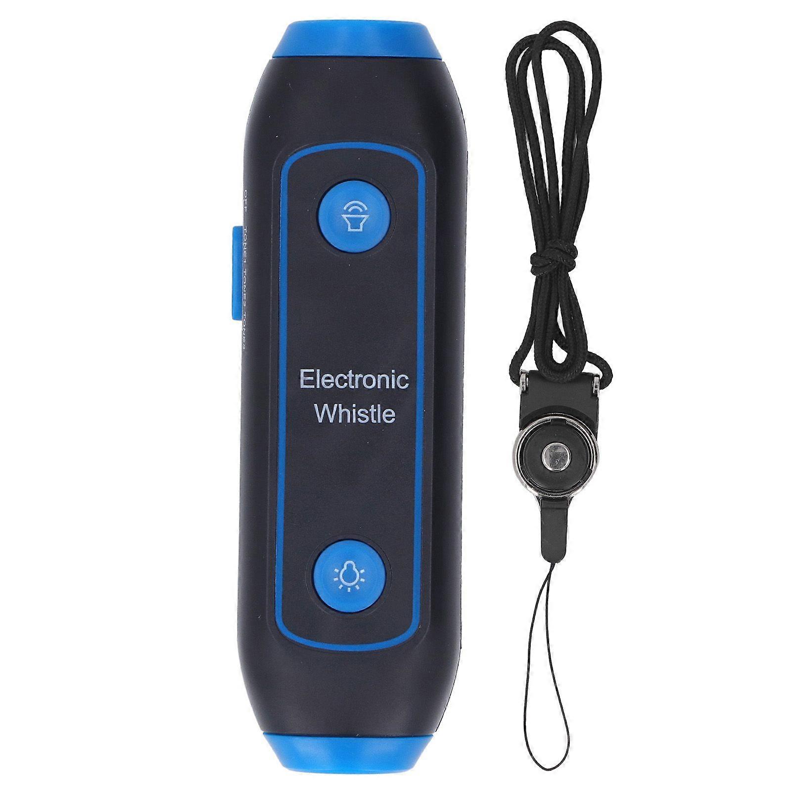 Electronic Whistle 3 Tone 3 Volume Level Blow Free Whistle with LED Light for Training Sports Blue