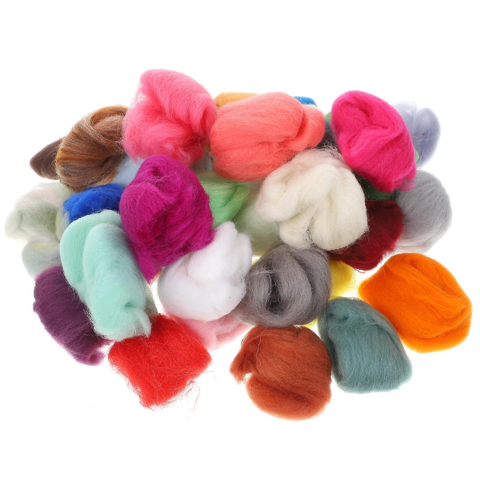 Woolen Yarn for Felt 4Pcs Wool Roving for Needle Felting Crafts