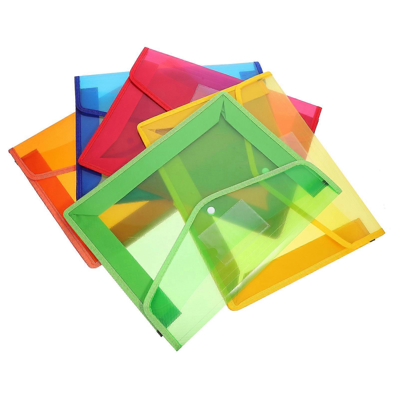 Document Folder A4 Polypropylene Folder for Storage 5Pcs with Snap Button