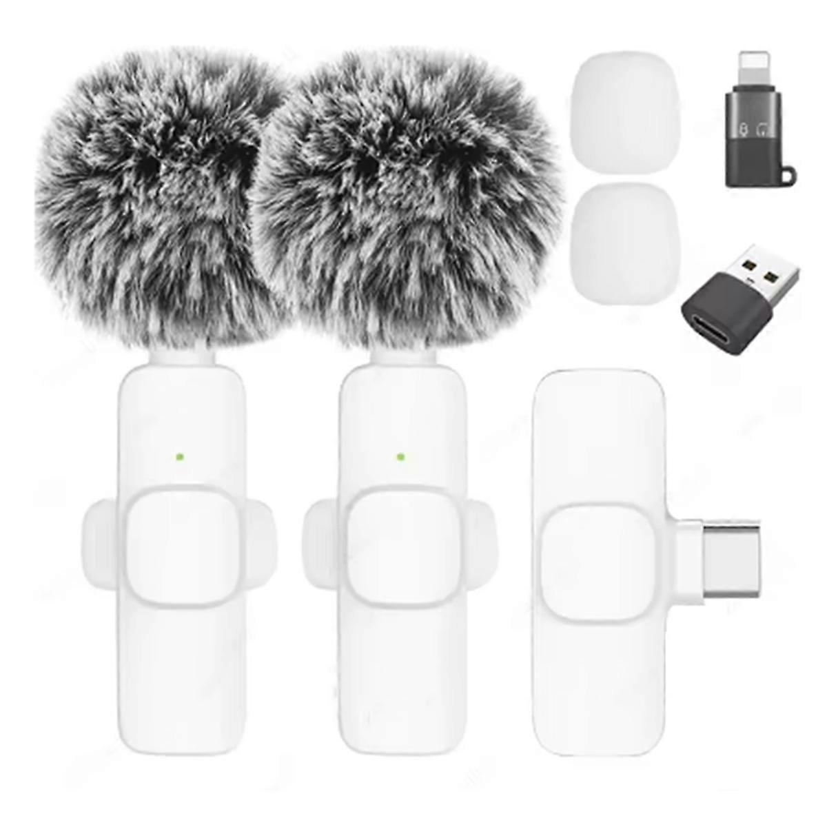 Wireless Lavalier Microphone Portable Audio Video Recording Mini Microphone for Android Camera Live