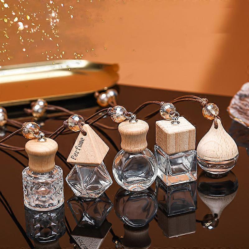 5Pcs Car Air Freshener Bottle Empty, Car Fragrance Diffuser Refillable, Car Hanging Perfume Bottle, Car Diffuser Empty Bottles