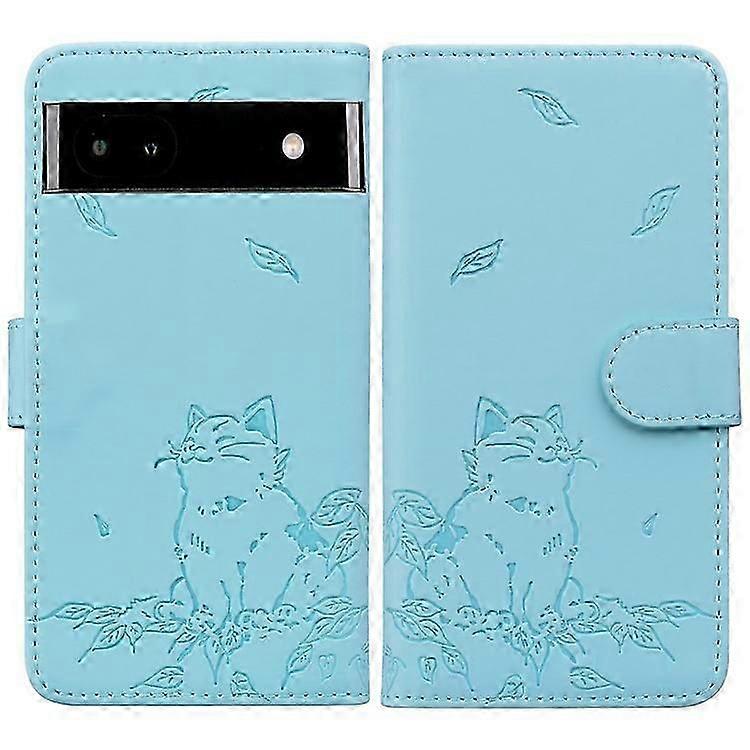 Compatible For Google Pixel 7a Case Wallet Cat Pattern Imprinted Leather Phone Cover