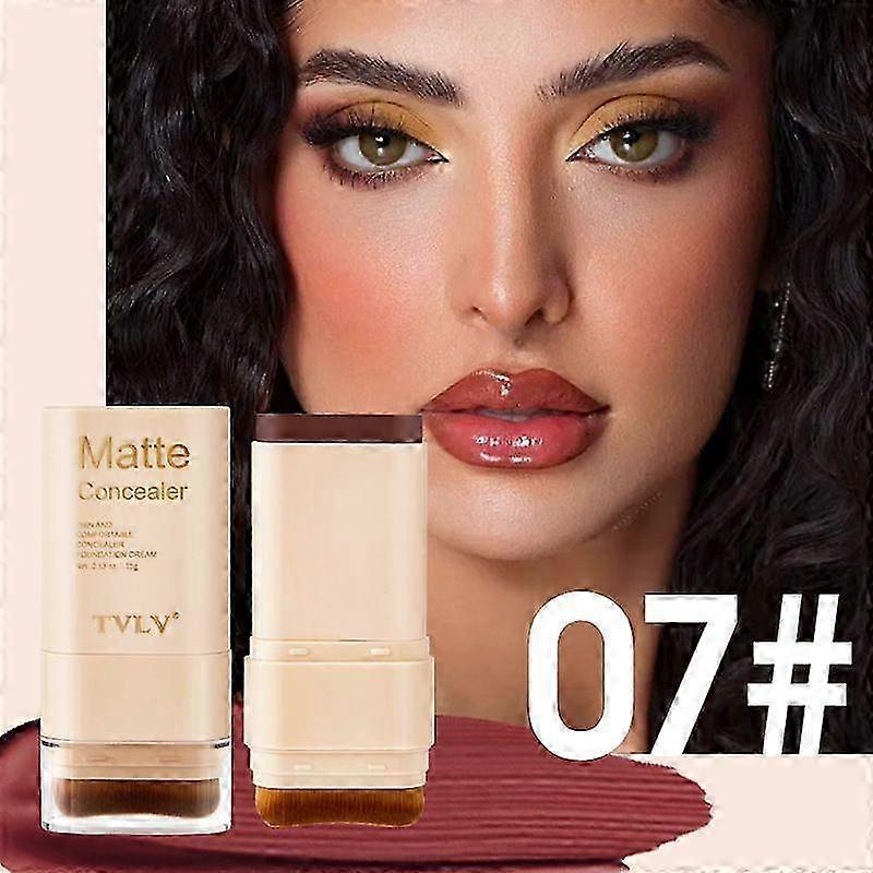 2 In 1 Anti Wrinkle Foundation Stick, Flawless Eraser Foundation Stick- Hydrating Lightweight, Double Head Foundation Make Up Stick with Brush,Multi-U