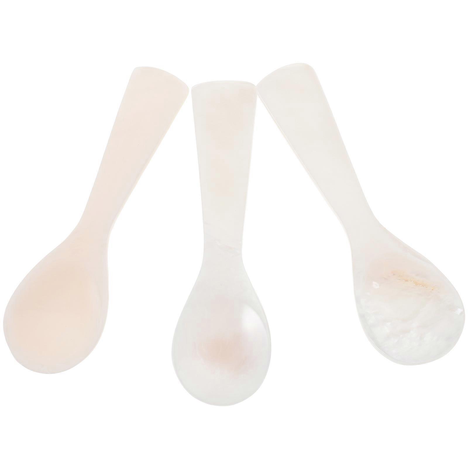 Dessert Spoon 9 Pcs Shell Spoon Buffet Occasion Ergonomic Handle White Color Dishwasher Safe Functionality