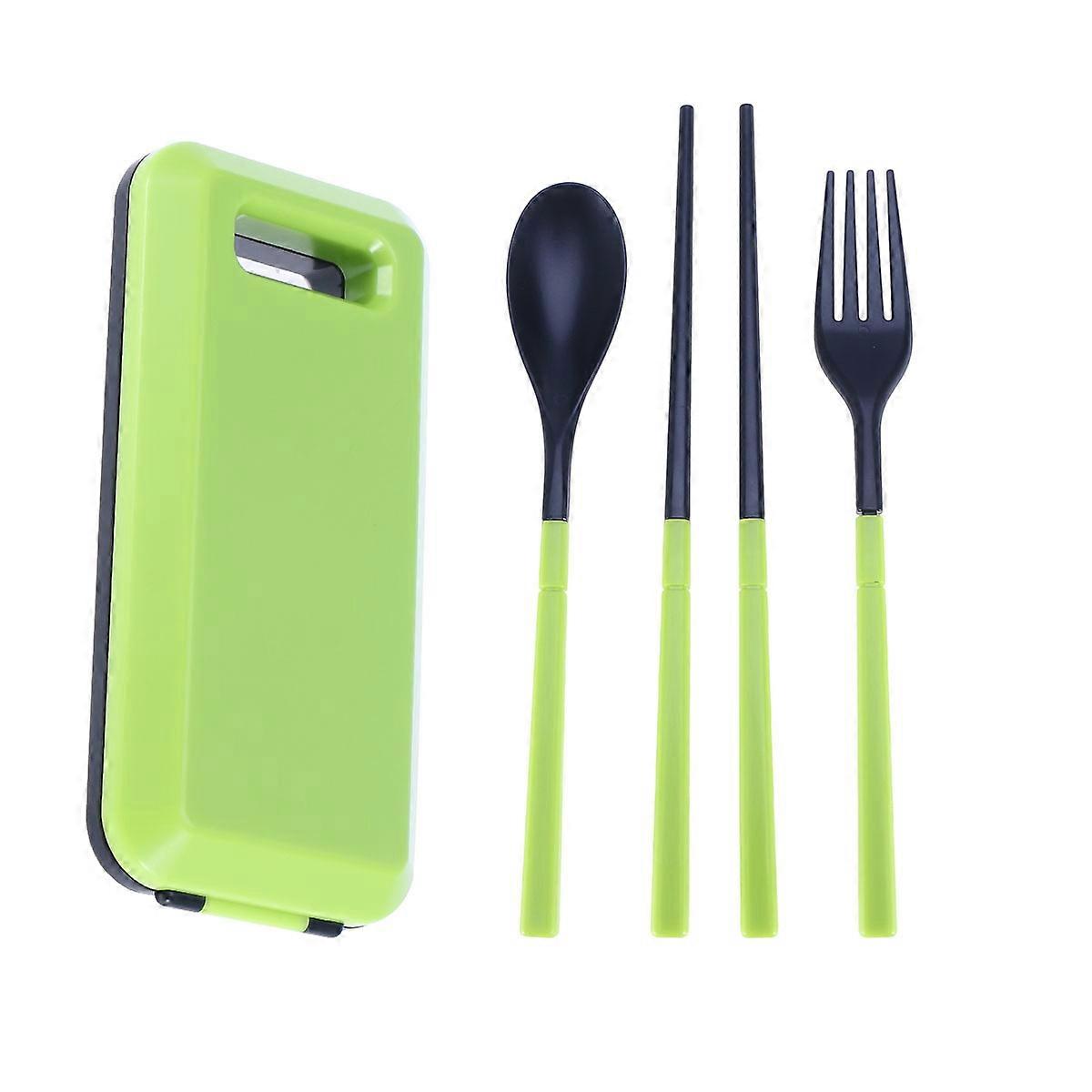 Lunch Box Utensils Cutlery Set for Dinner Use 9Pcs Portable Green Set