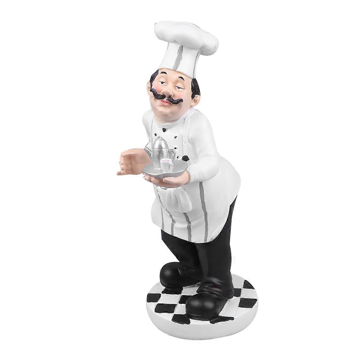 Chef Statue Resin Cook Sculpture for Decoration 3Pcs European Style Mini Figure