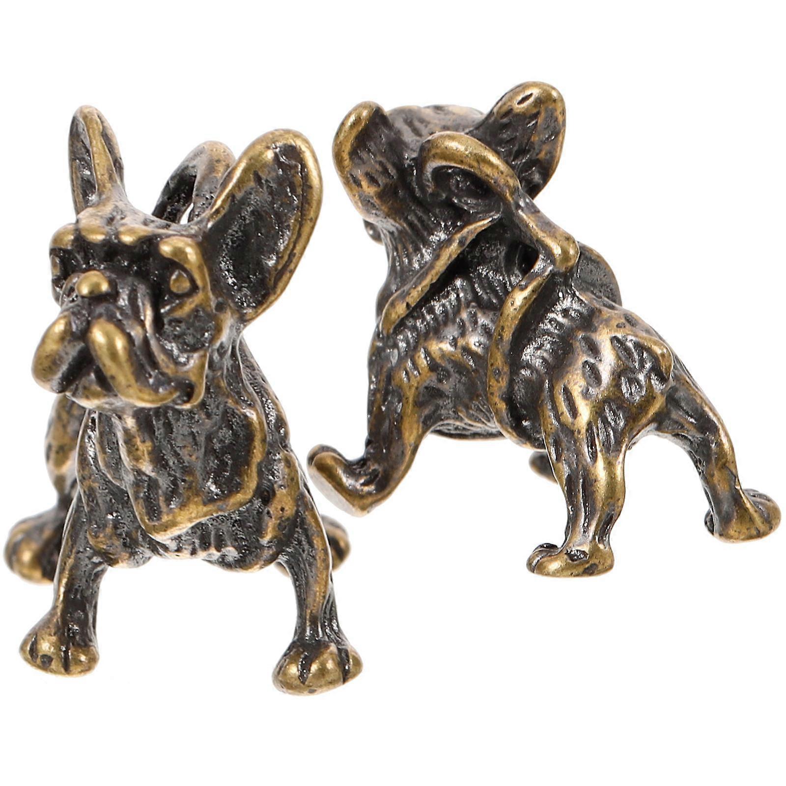 6Pcs Copper Bulldog Shape Keyring Decor For Parties And Festivals Ideal For Backpack And Handbag Accessory In Dark Brown