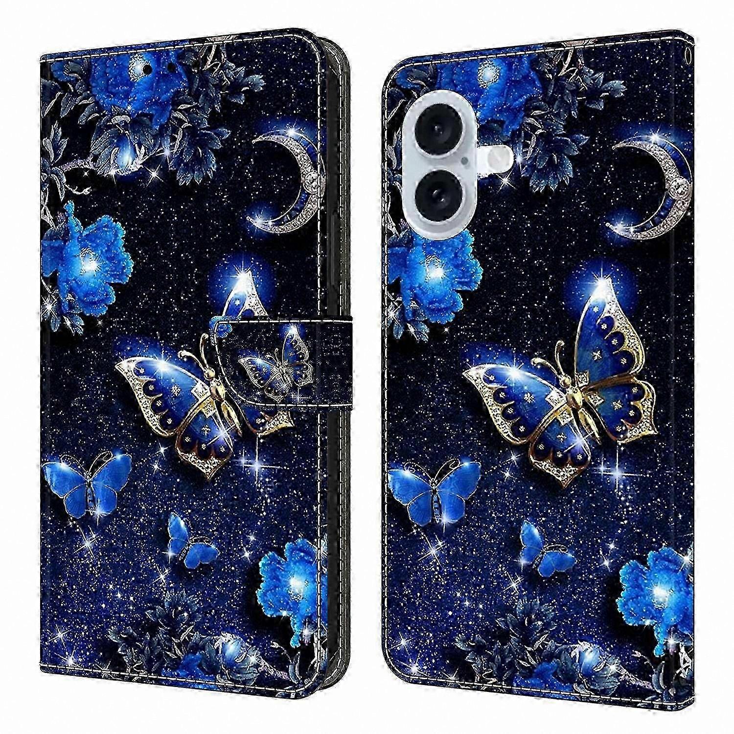 Leather Wallet Case with Pattern Printing and Stand Function for Smartphones