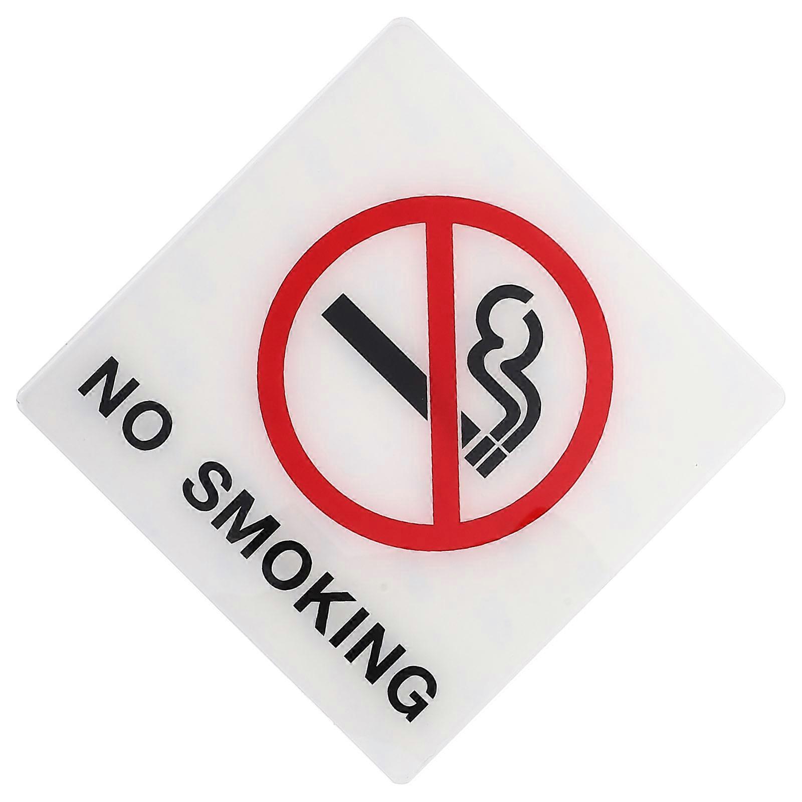 Warning No Smoking Sign 3Pcs Acrylic Indication Board For Airports Restaurants Public Areas Simple Design Eye-Catching