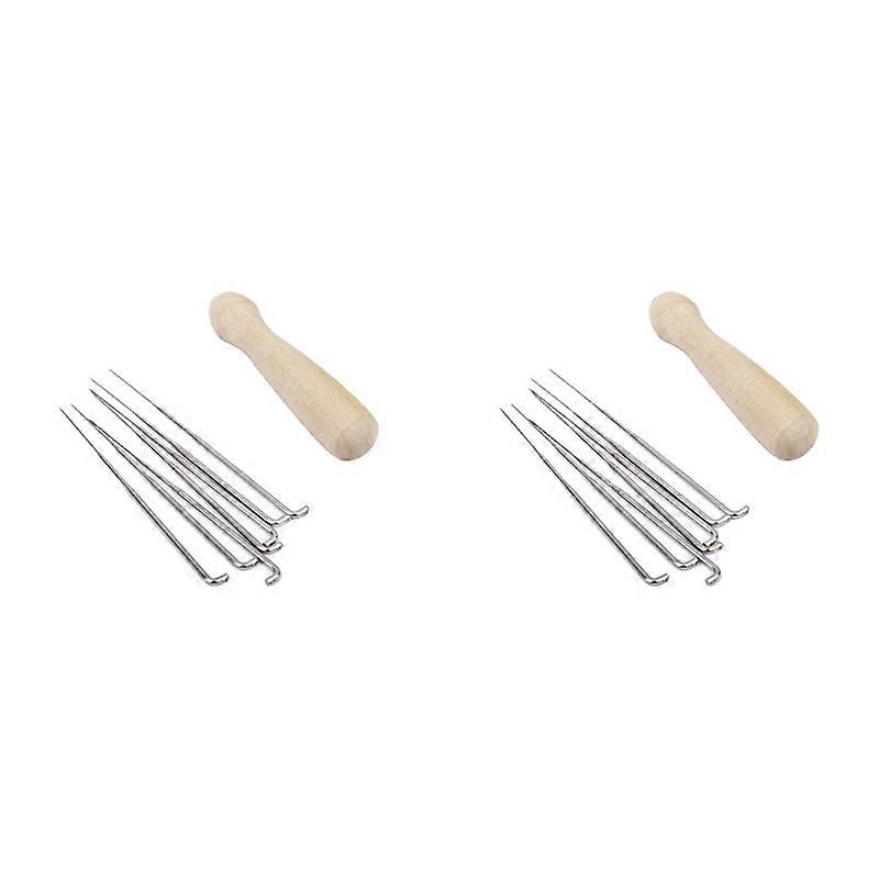 Set of 14 Pcs Felting Needles with Wooden Handle Wool Felt Tool Felting Kit