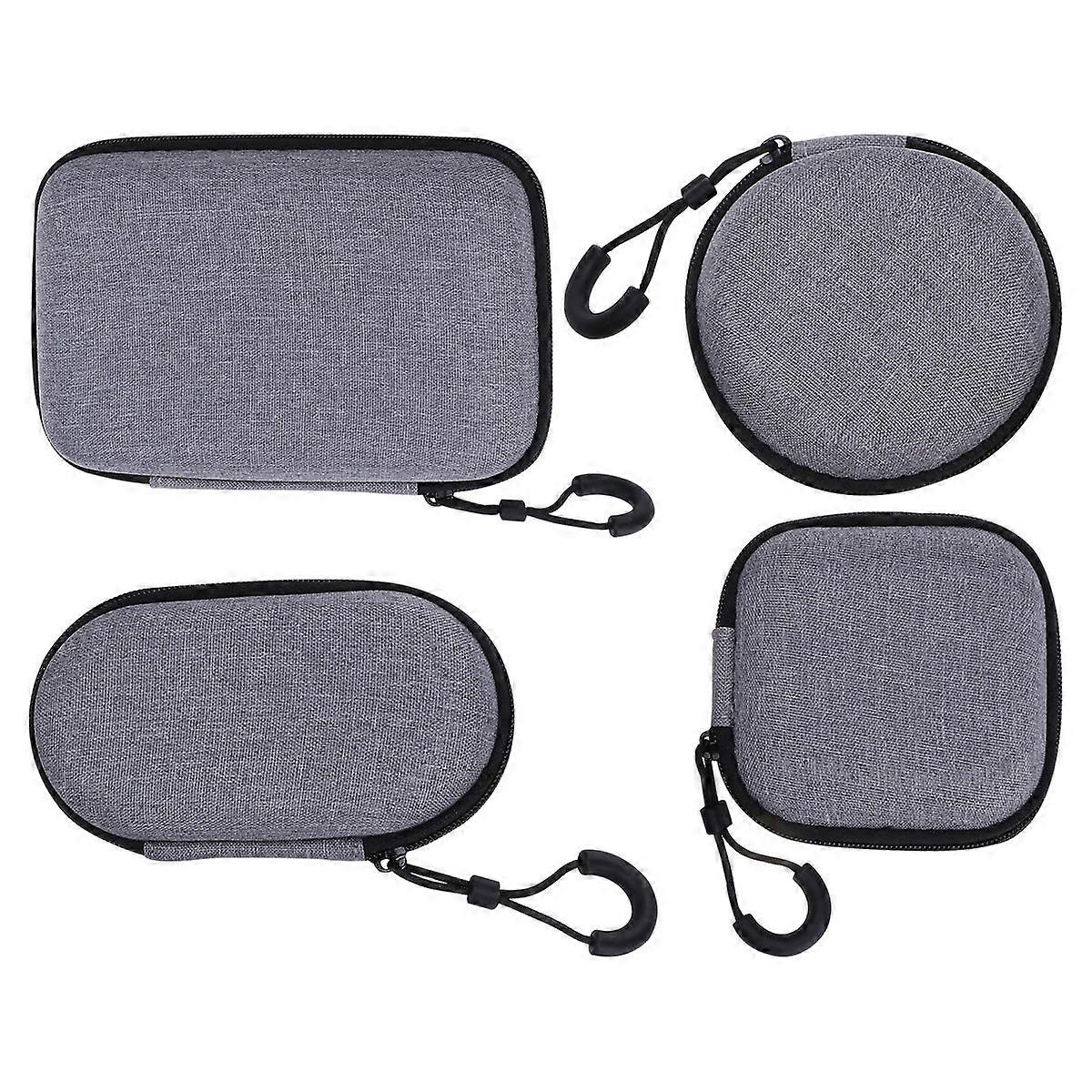 Grey Earphone Storage Box for Data Cable Organization 12Pcs Pack