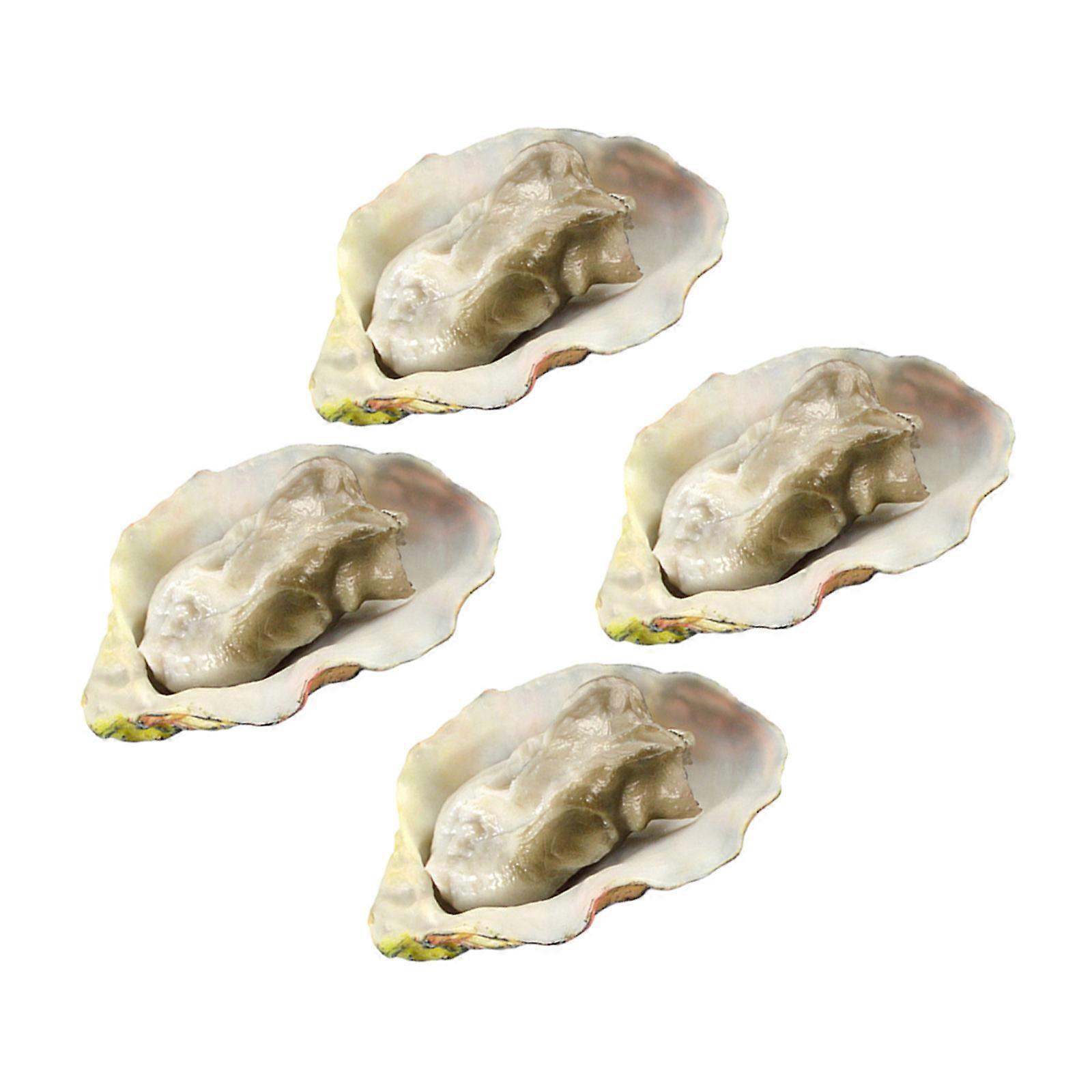 Simulation Oyster Model 4Pcs Assorted Color PVC for Decoration with Durable Material