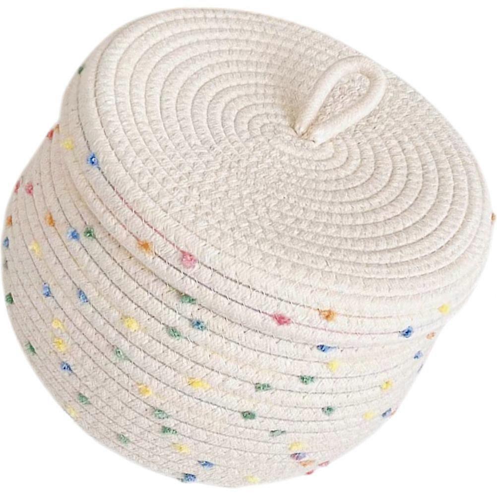 Cotton Rope Woven Storage Basket For Home Organization And Daily Use Multi Round Simple Design 1Pcs