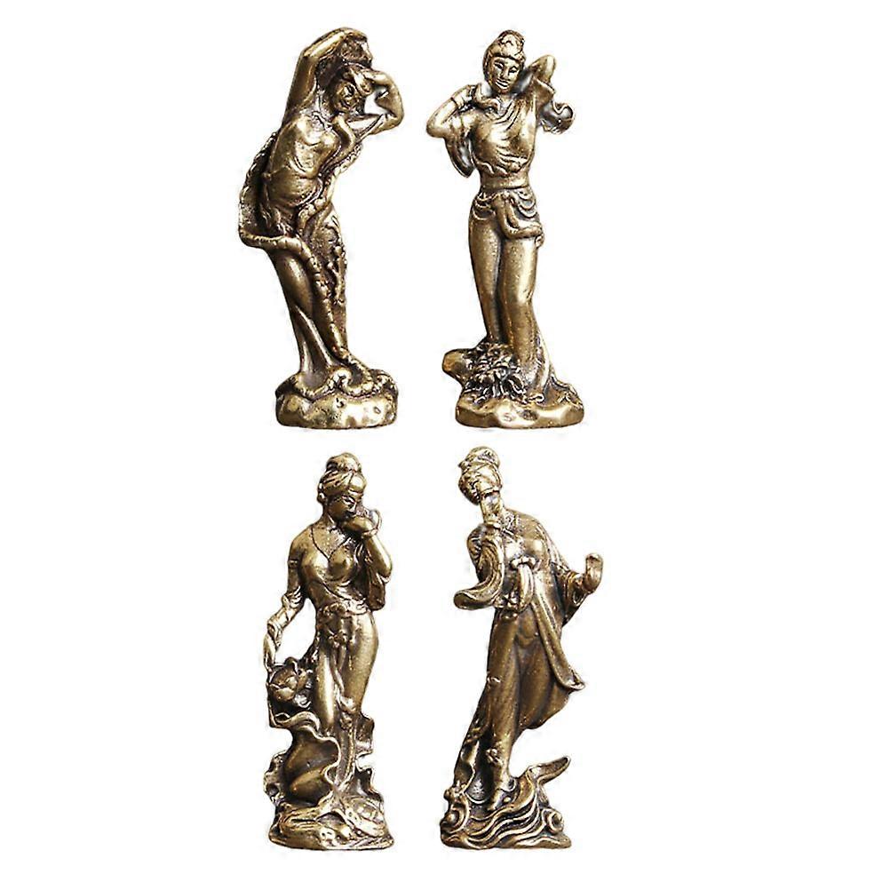 Desktop Four Ornament Brass Decor for Decoration 16Pcs