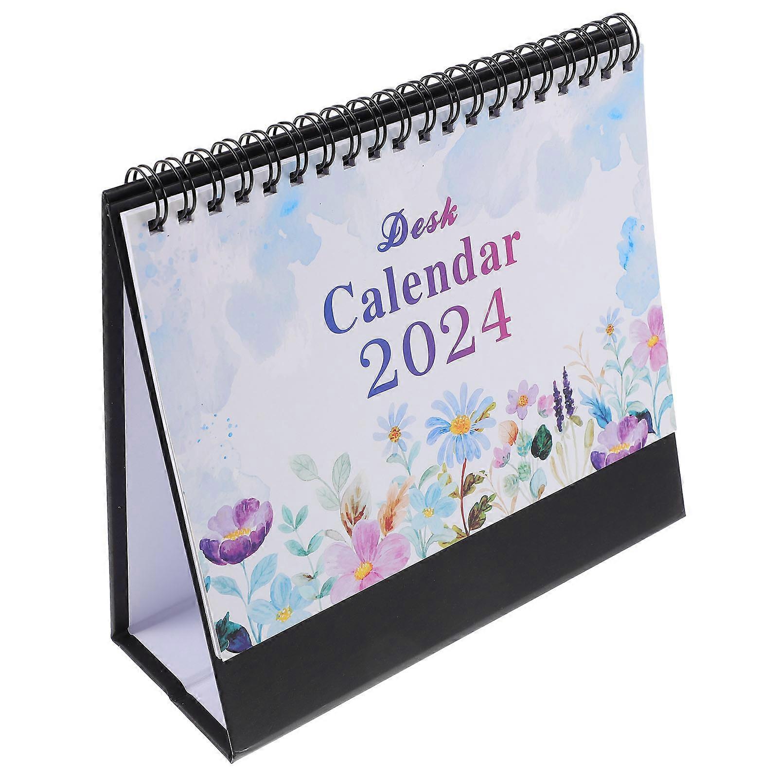Paper Desk Calendar 2024 for Daily Use Decorative 2Pcs Set