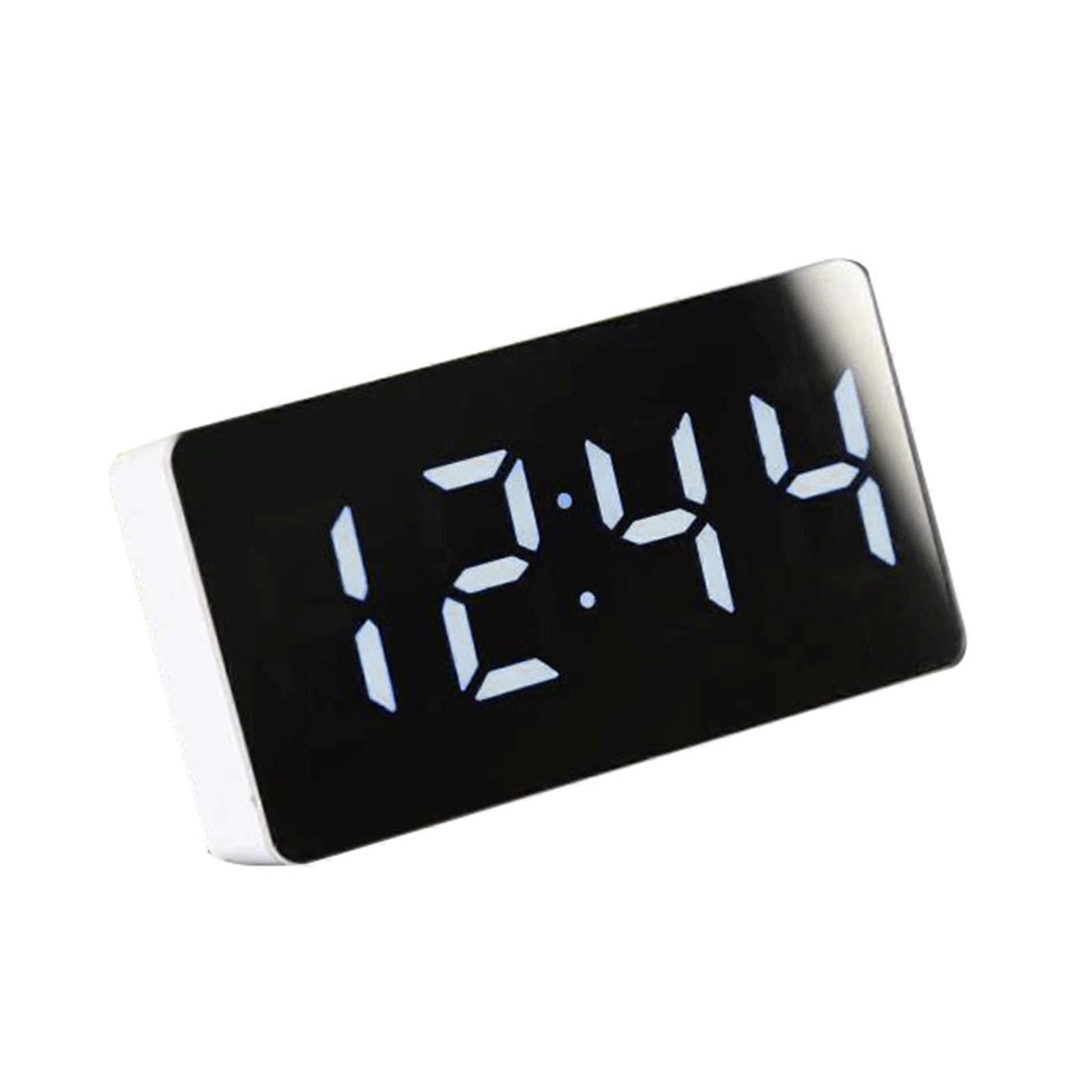 LED Car Alarm Clock Battery Operated Clock Adjustable Cordless Small Clocks
