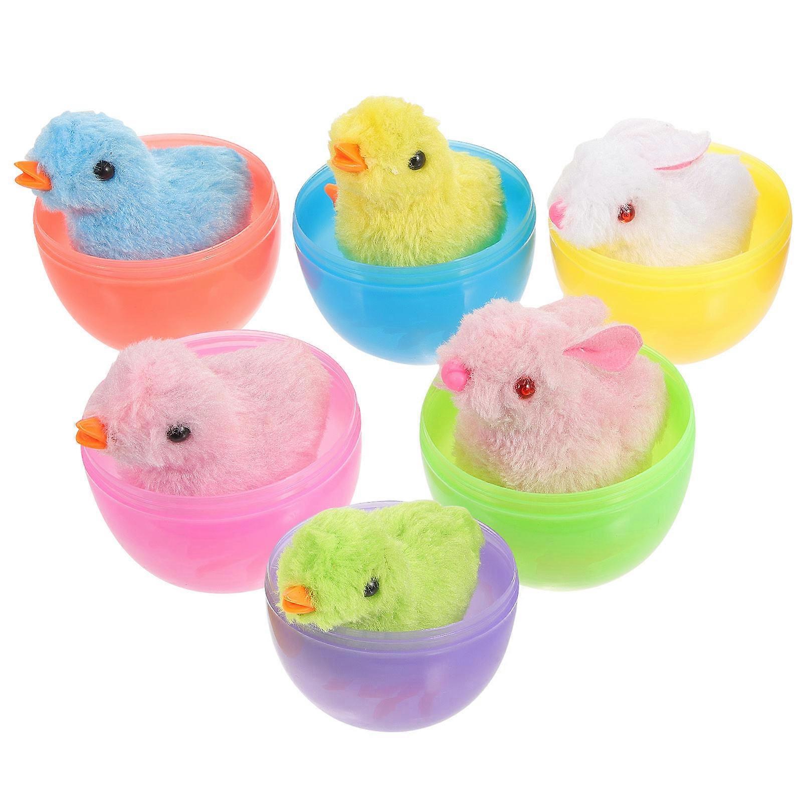 Easter Eggs with Toys Inside Wind-Up Chicken Bunny Toys 4Sets