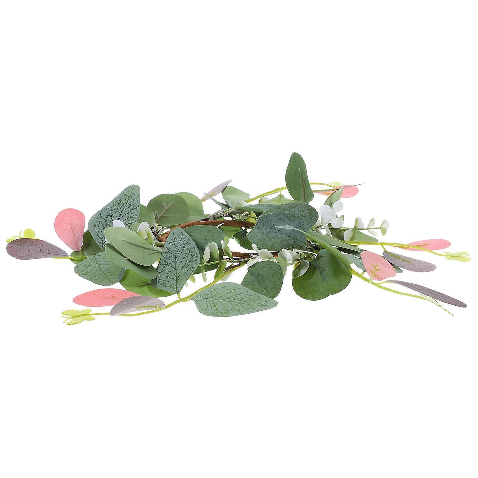 Multi Leaf Candle Rings for Decor 3Pcs Artificial Wreath Dining Table