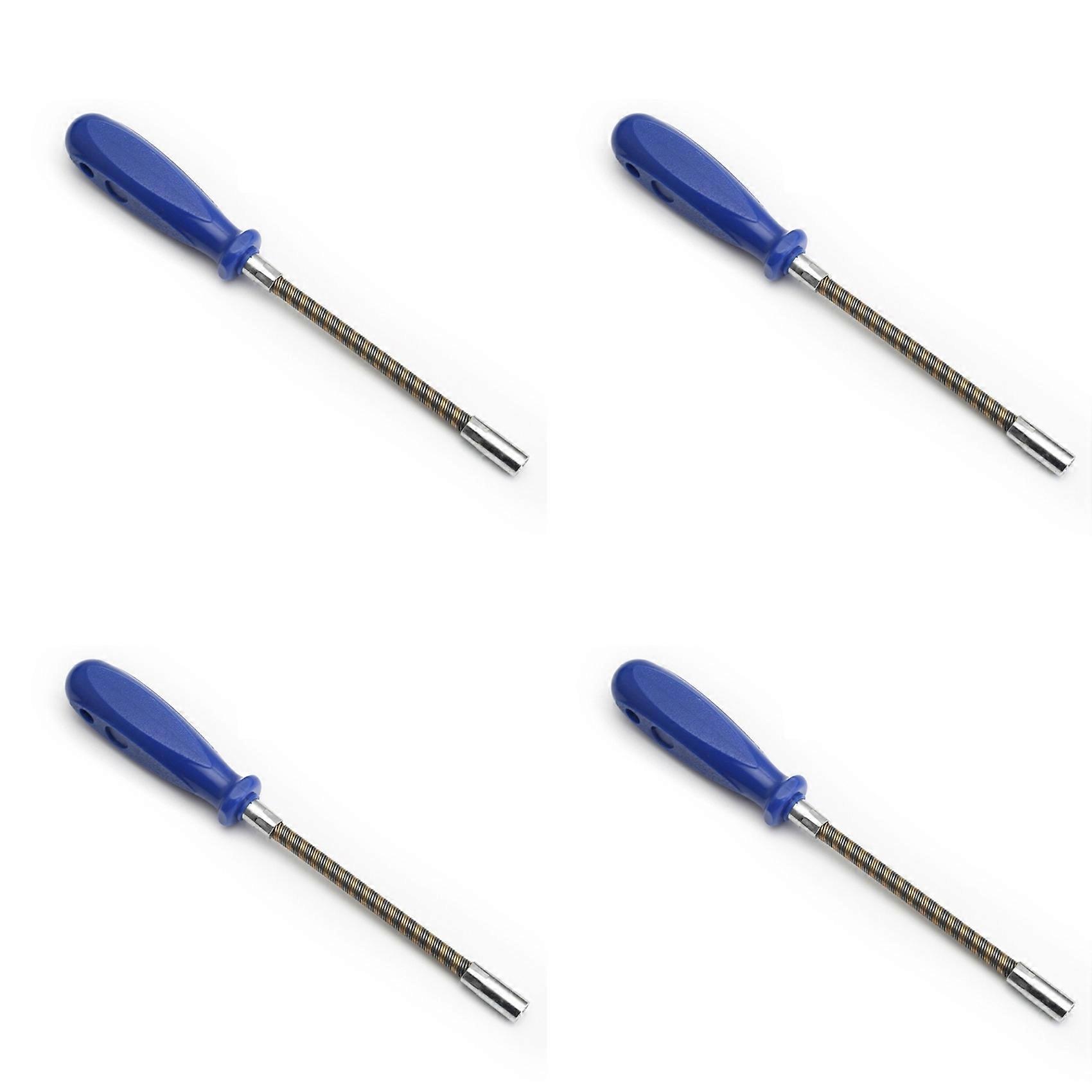4pcs 7mm Flexible Hex Screwdriver 90 Degree Bendable Nutdriver Hex Socket Hose Clamp Screw Driver Hand Tools