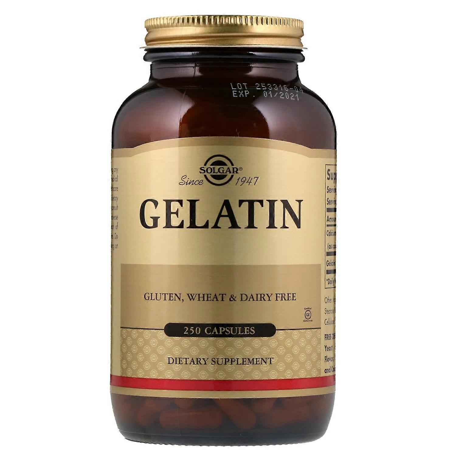 Solgar, Gelatin, 250 Capsules