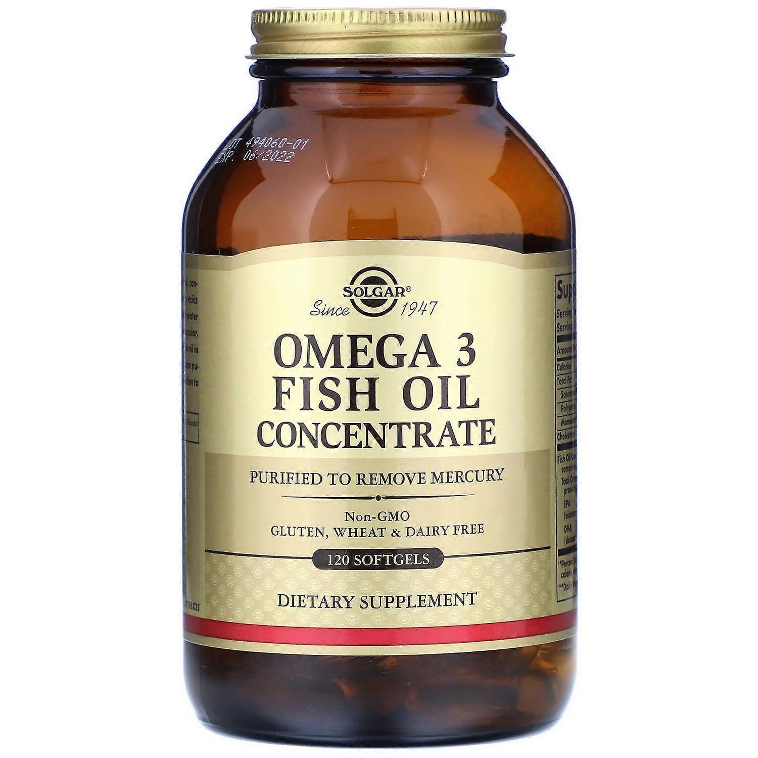Solgar, Omega-3 Fish Oil Concentrate, 120 Softgels