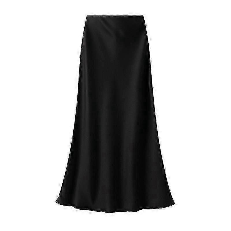 Jupes En Satin Pour Femmes Jupe Midi En Soie Décontractée Jupes Longues Taille Haute